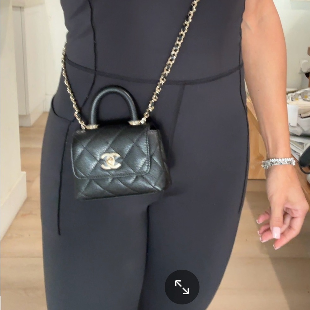 Chanel Black Caviar Quilted Nano Coco Handle Bag with Iconic CC Logo - Picture 7 of 7